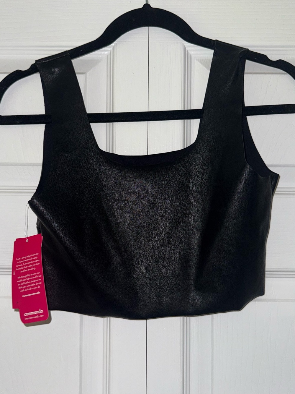 Commando Black Faux-Leather Scoop Crop Tank - Picture 3 of 3
